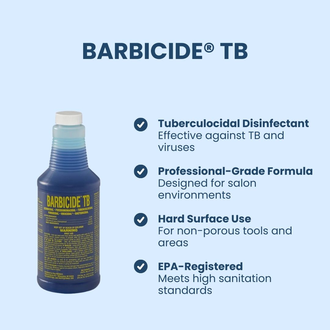 BARBICIDE TB disinfectant showing tuberculocidal efficacy and professional hard surface sanitation